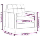 vidaXL Fauteuil 60 cm stof lichtgrijs