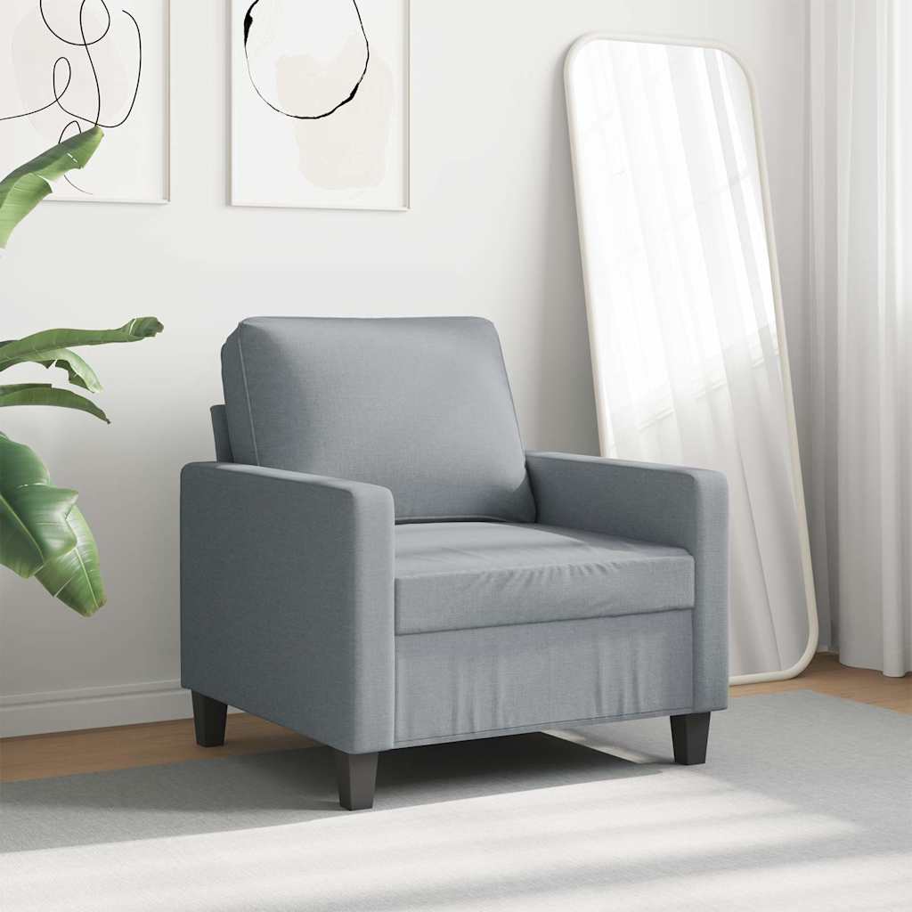 vidaXL Armchair 60 cm fabric light grey