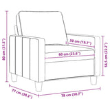 vidaXL Armchair 60 cm fabric light grey