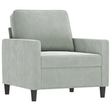 vidaXL Armchair 60 cm velvet light grey