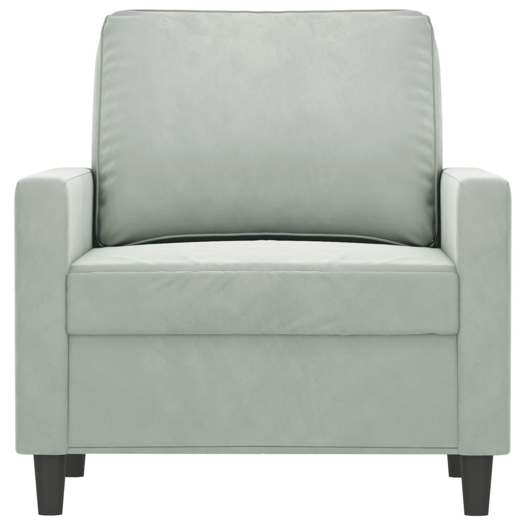vidaXL Armchair 60 cm velvet light grey