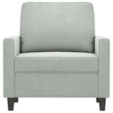 vidaXL Armchair 60 cm velvet light grey