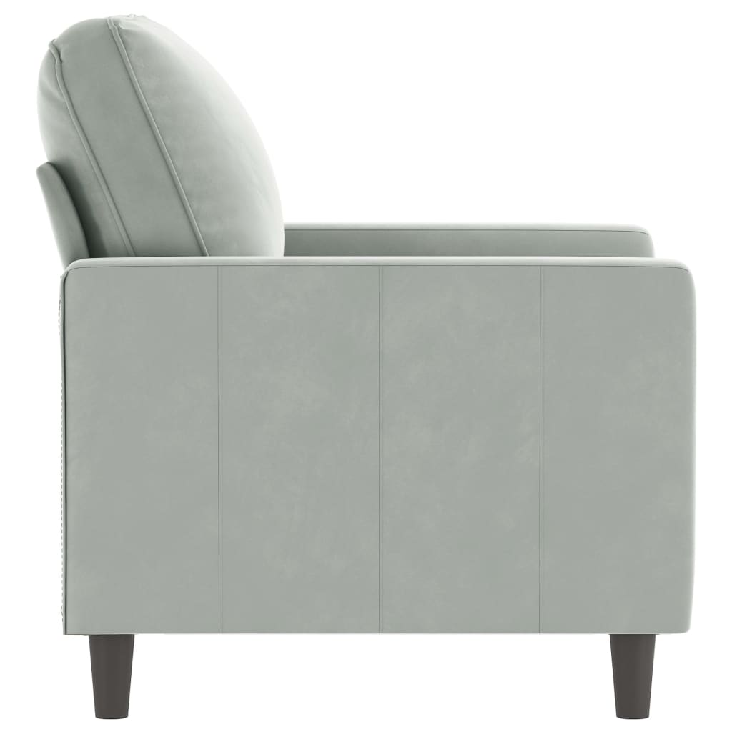 vidaXL Armchair 60 cm velvet light grey