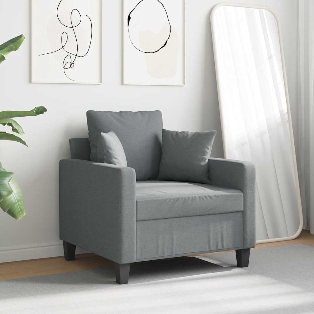 vidaXL Fauteuil 60 cm stof lichtgrijs