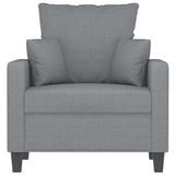 vidaXL Fauteuil 60 cm stof lichtgrijs