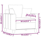 vidaXL Fauteuil 60 cm stof lichtgrijs