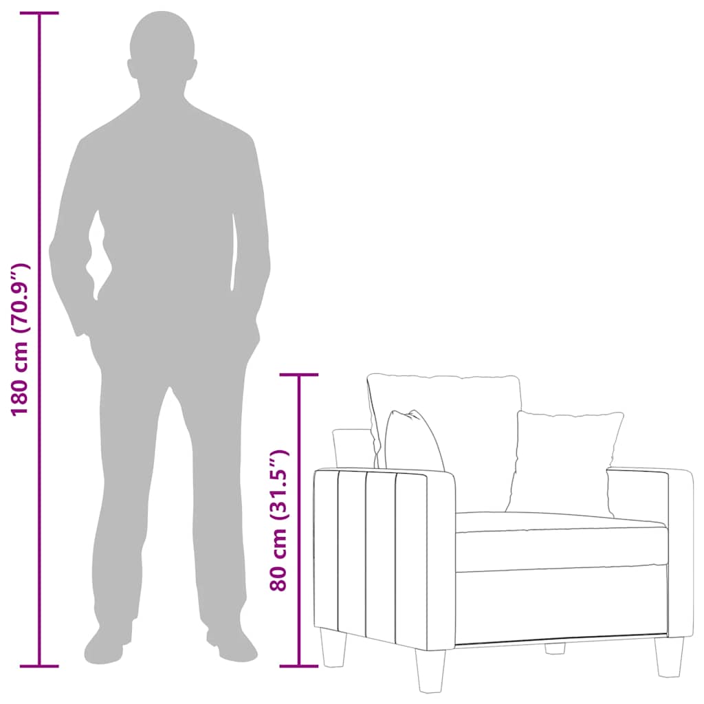 vidaXL Fauteuil 60 cm stof lichtgrijs