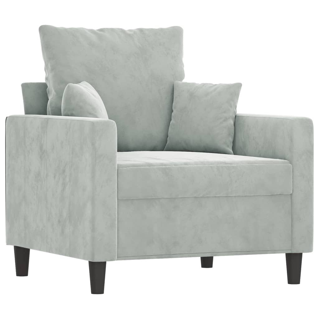 vidaXL Fauteuil 60 cm fluweel lichtgrijs
