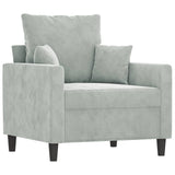 vidaXL Fauteuil 60 cm fluweel lichtgrijs