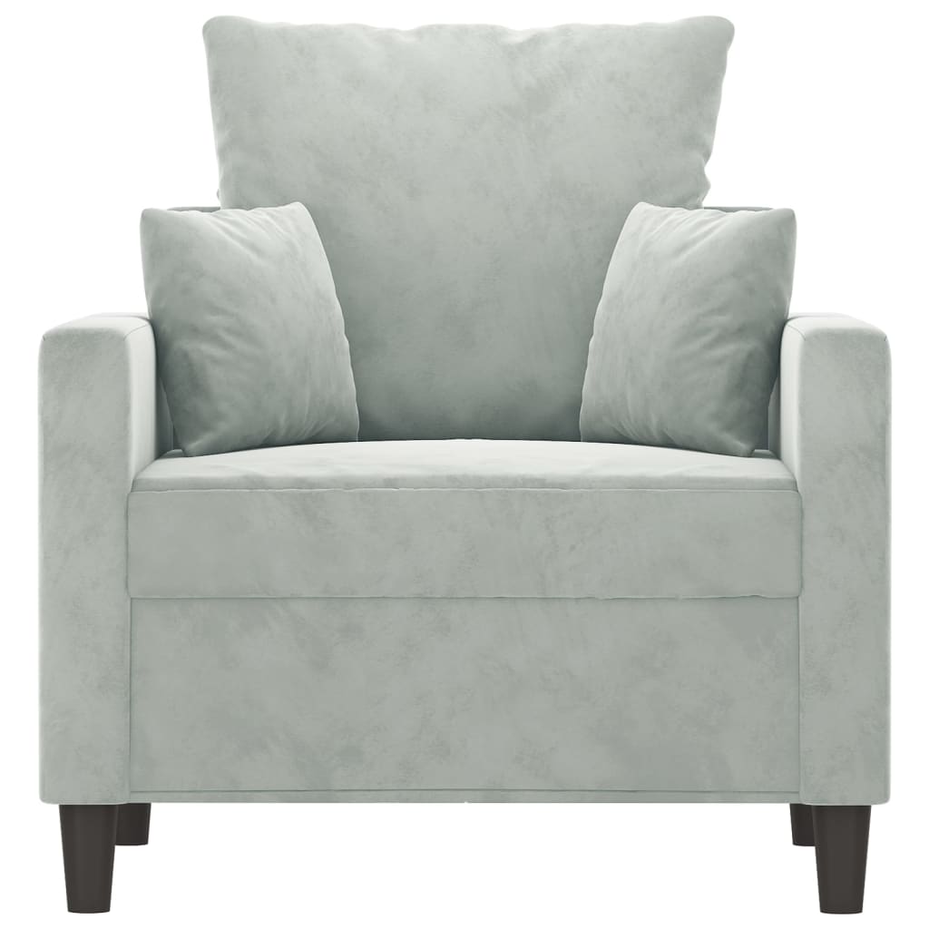 vidaXL Fauteuil 60 cm fluweel lichtgrijs