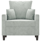 vidaXL Fauteuil 60 cm fluweel lichtgrijs