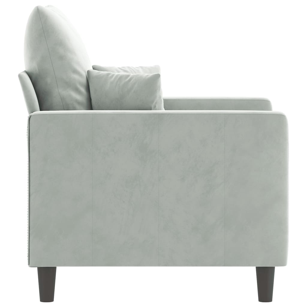 vidaXL Fauteuil 60 cm fluweel lichtgrijs