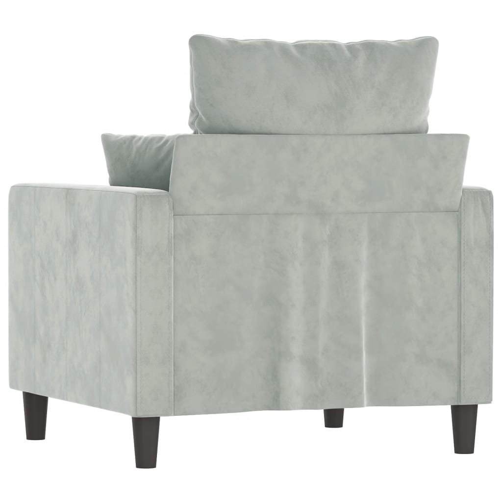 vidaXL Fauteuil 60 cm fluweel lichtgrijs