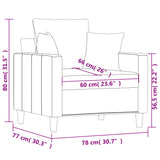 vidaXL Fauteuil 60 cm fluweel lichtgrijs