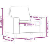 vidaXL Fauteuil 60 cm stof lichtgrijs