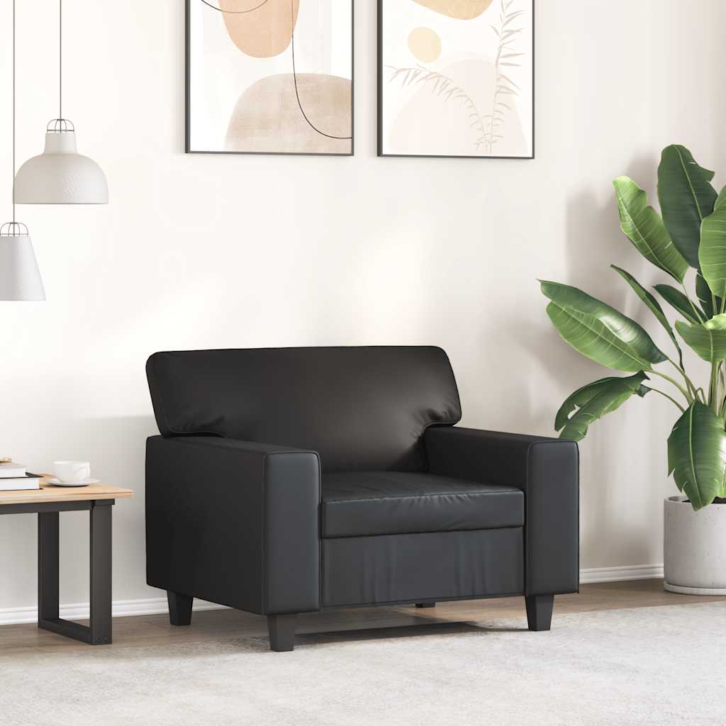 vidaXL Armchair 60 cm artificial leather black