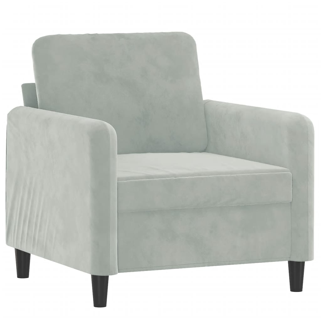 vidaXL Fauteuil 60 cm fluweel lichtgrijs