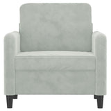 vidaXL Fauteuil 60 cm fluweel lichtgrijs