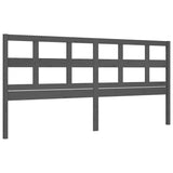 vidaXL Bed Frame with Headboard Solid Wood Grey 200x200 cm