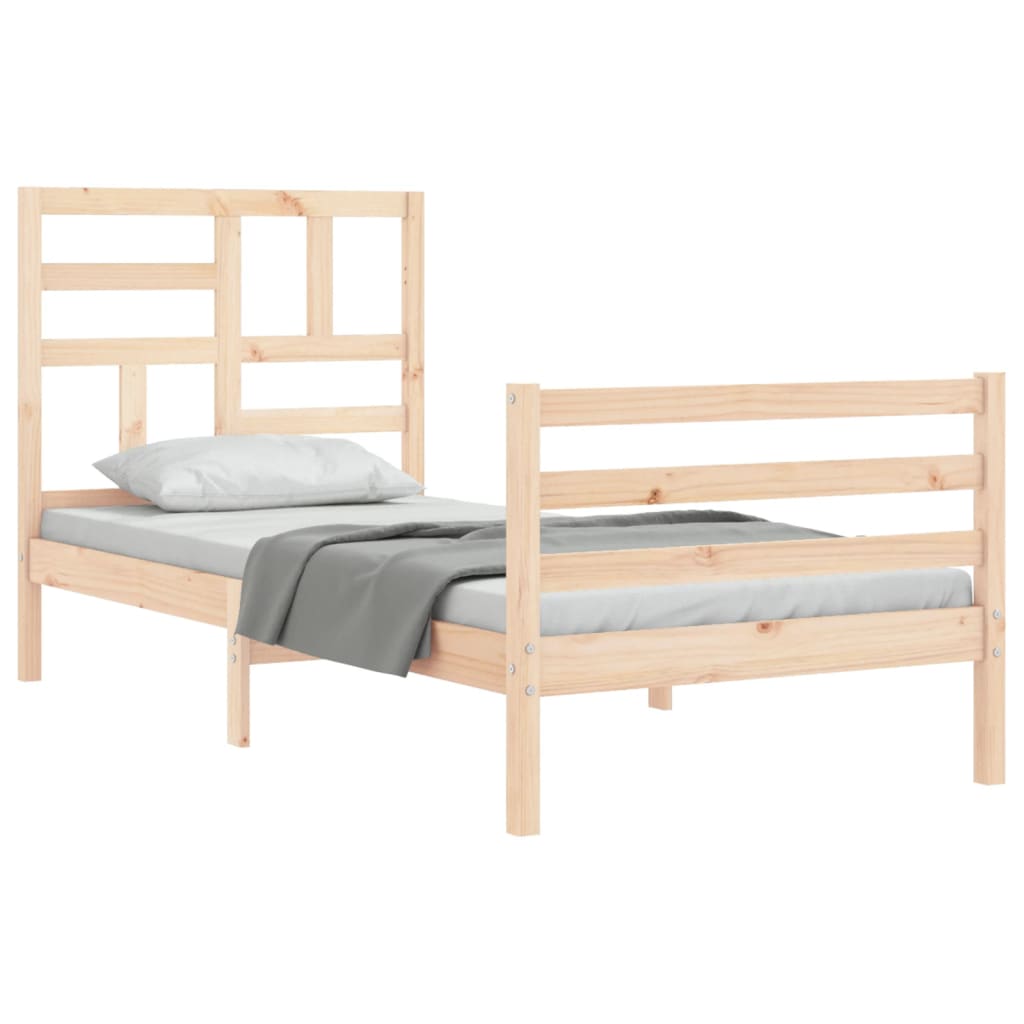 vidaXL Bedframe met hoofdbord massief hout