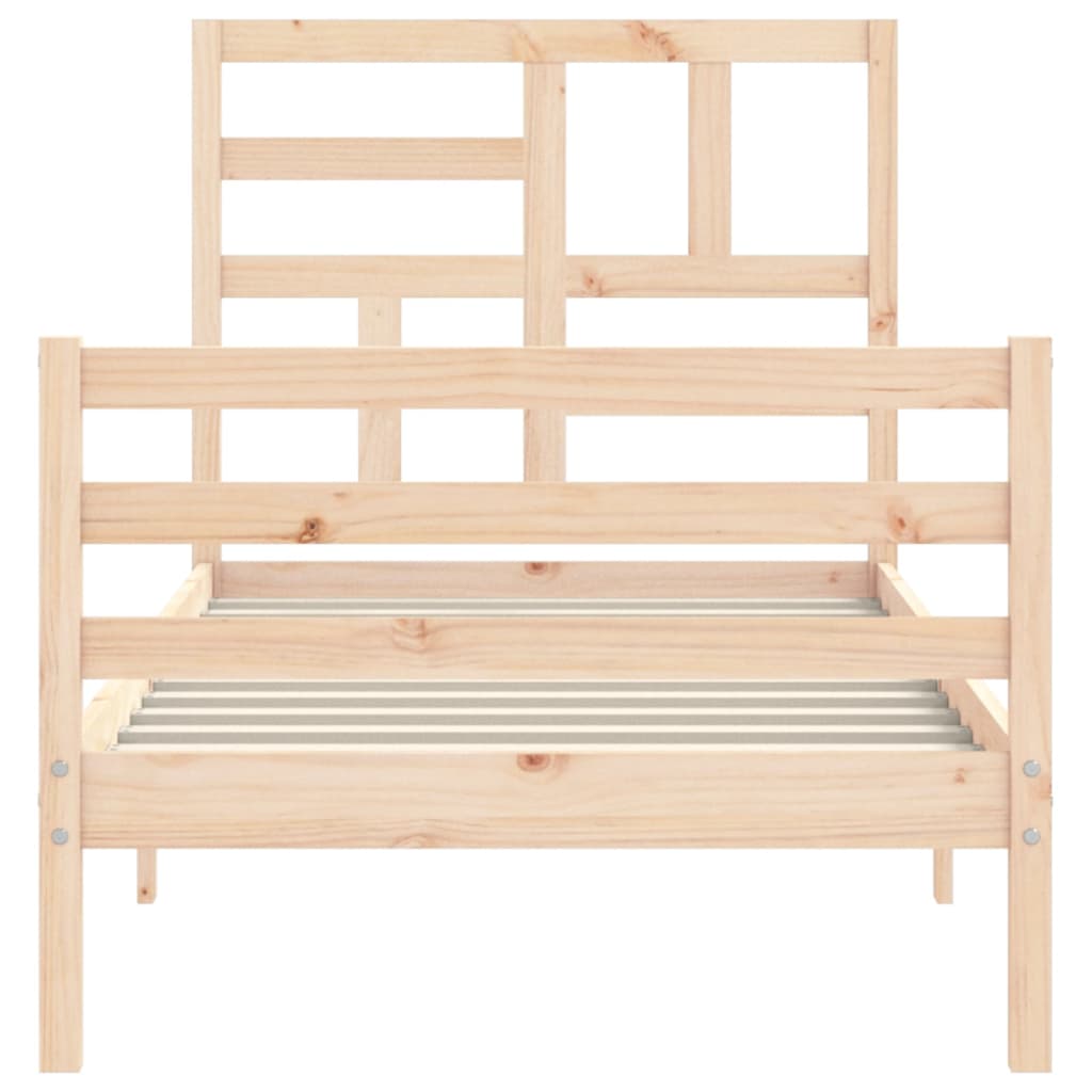 vidaXL Bedframe met hoofdbord massief hout