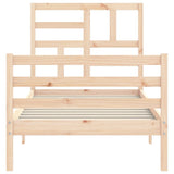 vidaXL Bedframe met hoofdbord massief hout