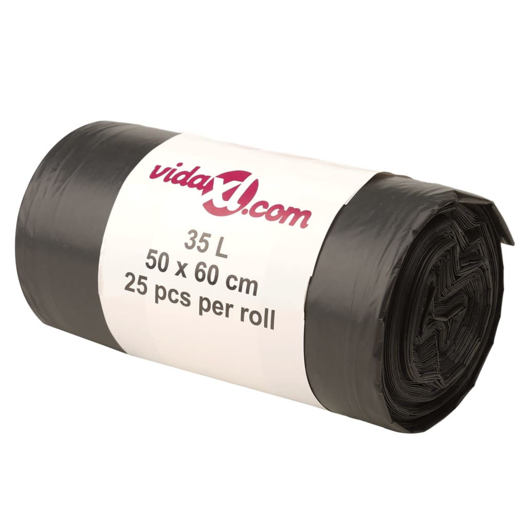 vidaXL Rubbish Bags 250 pcs 35 L black