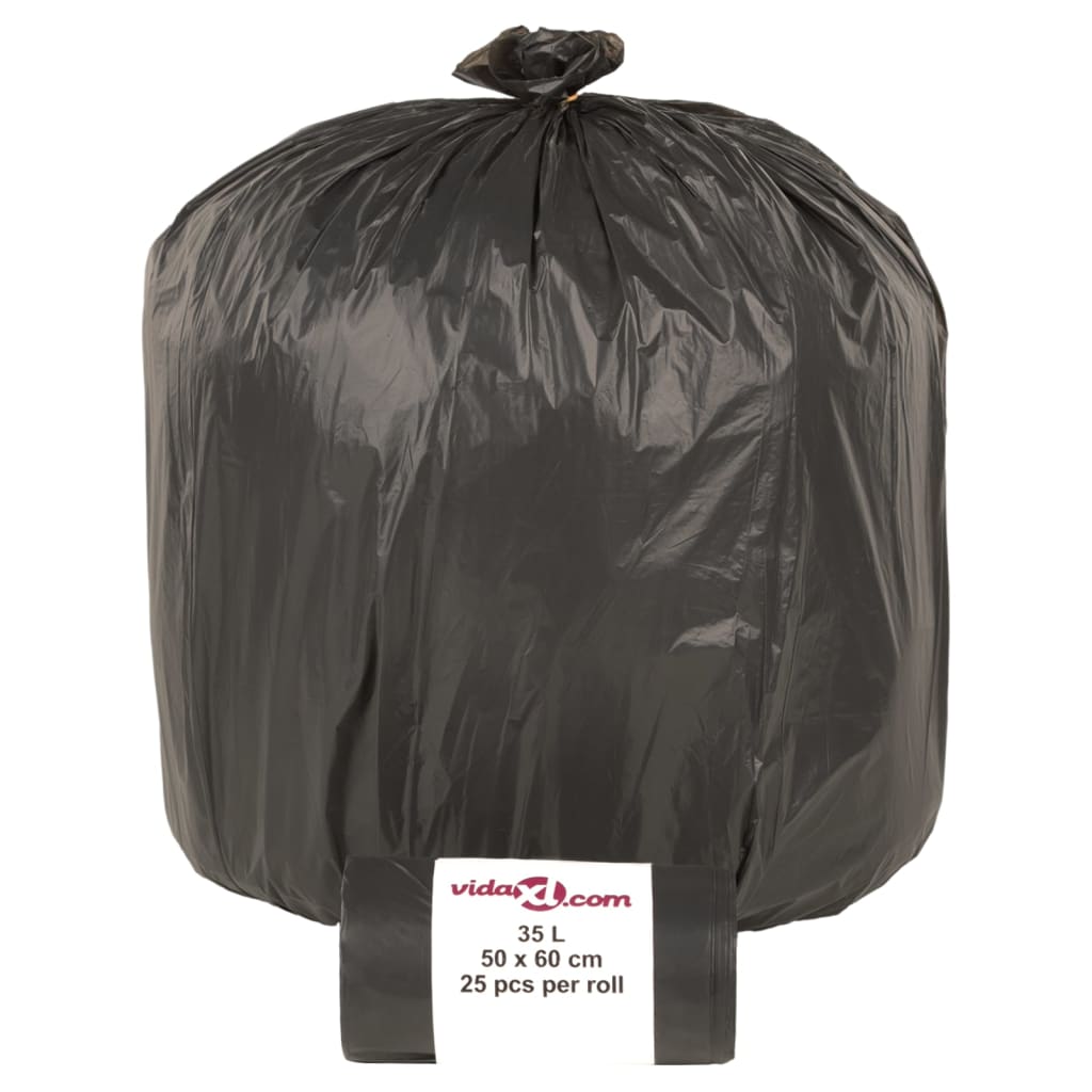 vidaXL Rubbish Bags 250 pcs 35 L black