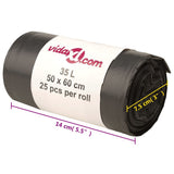 vidaXL Rubbish Bags 250 pcs 35 L black