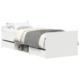vidaXL Bedframe met hoofd- en voeteneinde wit 100x200 cm