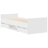 vidaXL Bedframe met hoofd- en voeteneinde wit 100x200 cm