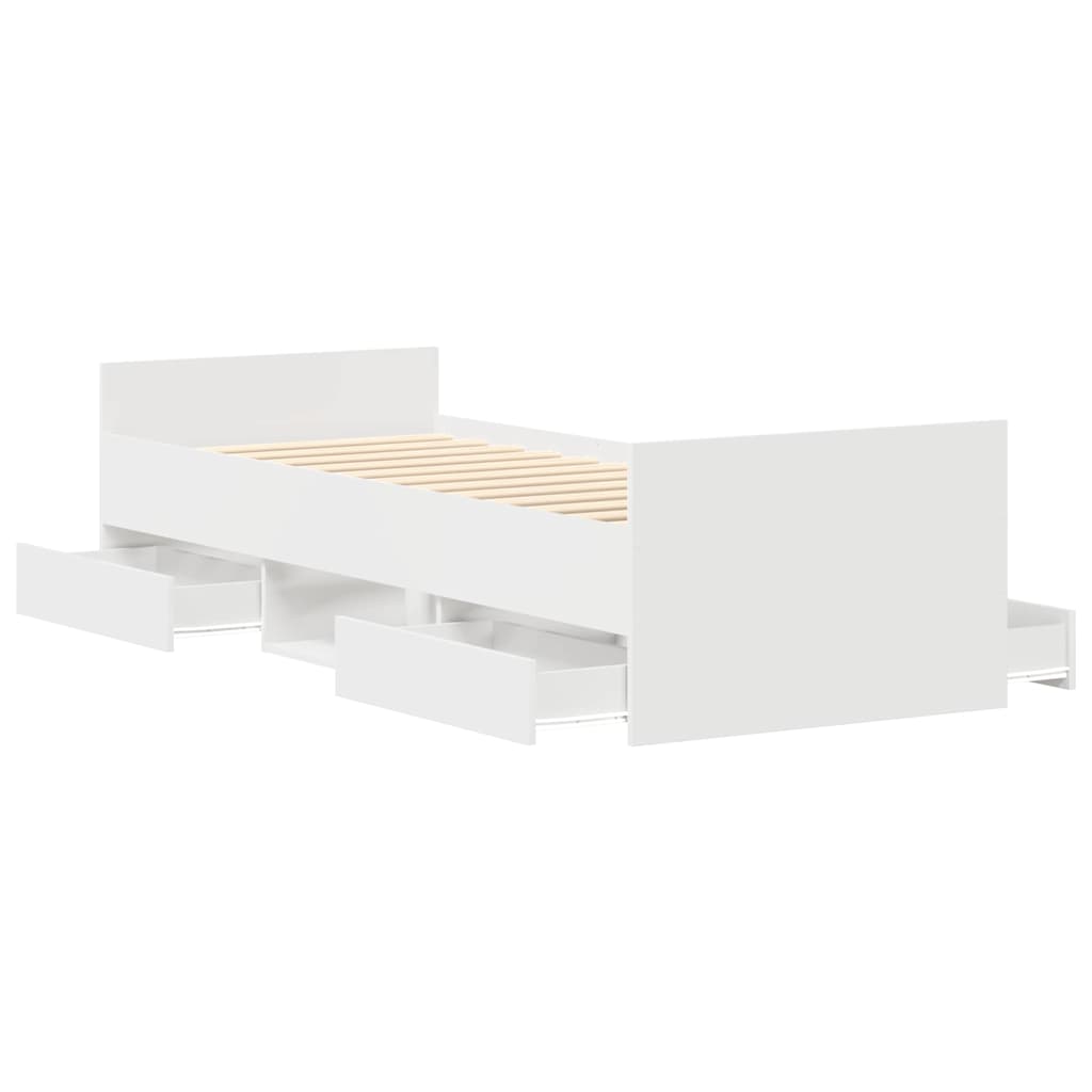 vidaXL Bedframe met hoofd- en voeteneinde wit 100x200 cm