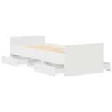 vidaXL Bedframe met hoofd- en voeteneinde wit 100x200 cm