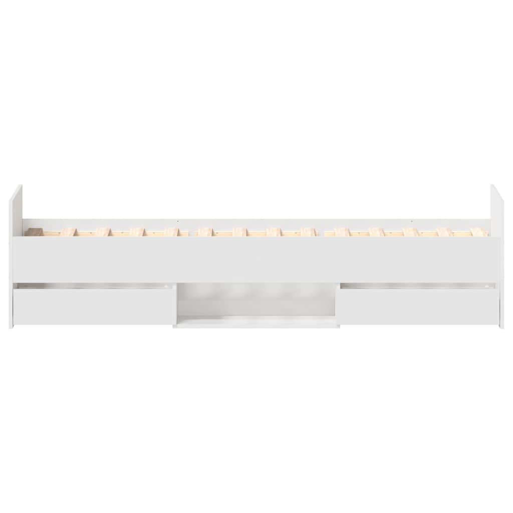 vidaXL Bedframe met hoofd- en voeteneinde wit 100x200 cm