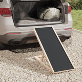 vidaXL Dog Ramp 100x40 cm Solid Fir Wood Grey