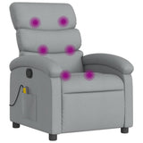 vidaXL Massage Recliner with Light Grey Fabric