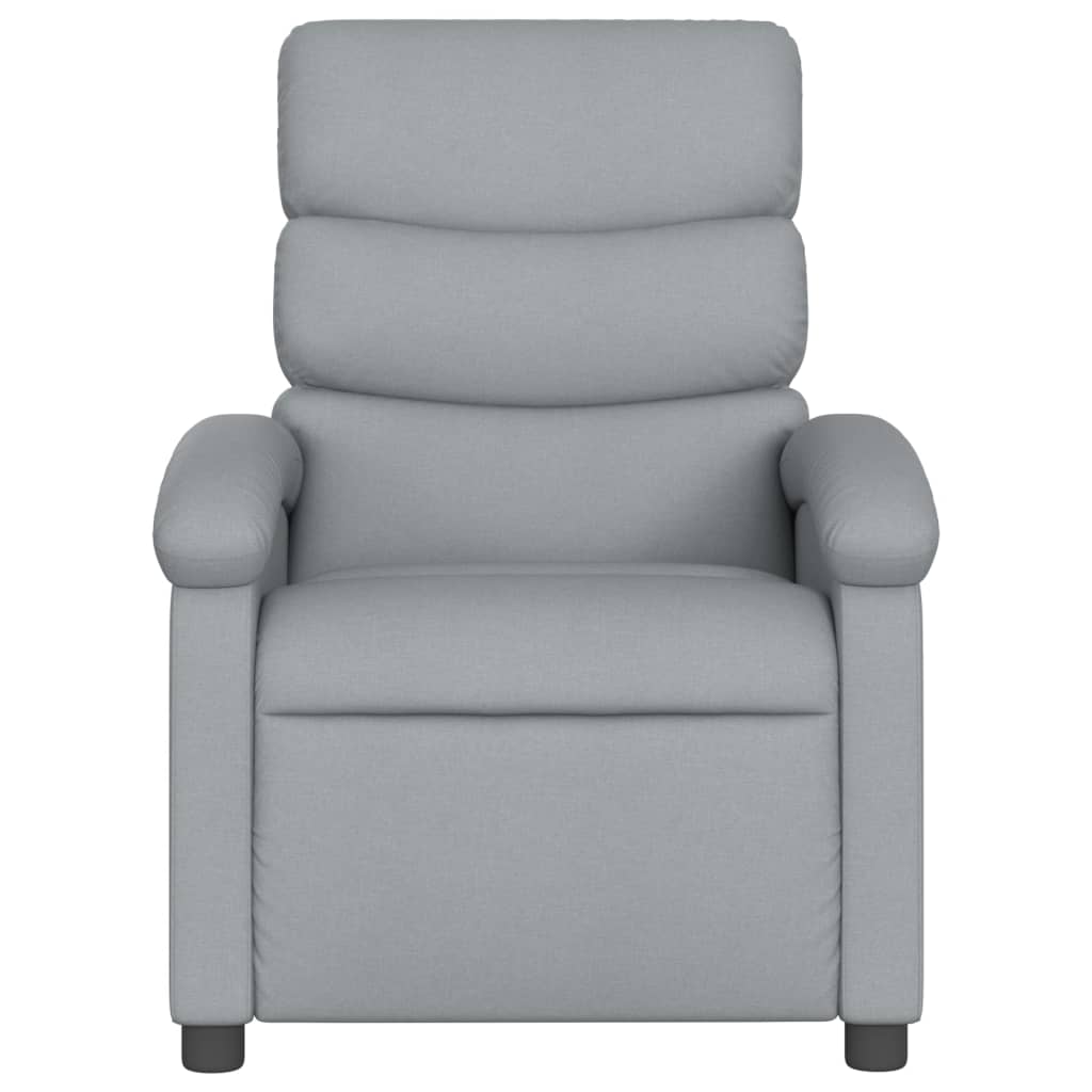vidaXL Massage Recliner with Light Grey Fabric
