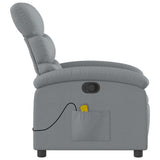 vidaXL Massage Recliner with Light Grey Fabric