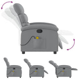 vidaXL Massage Recliner with Light Grey Fabric