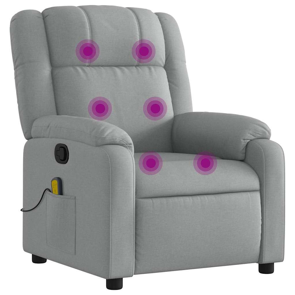 vidaXL Massagestoel met lichtgrijze stof