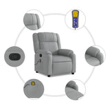 vidaXL Massagestoel met lichtgrijze stof