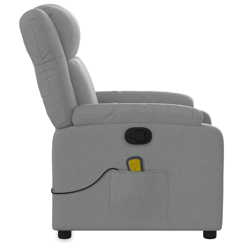 vidaXL Massagestoel met lichtgrijze stof