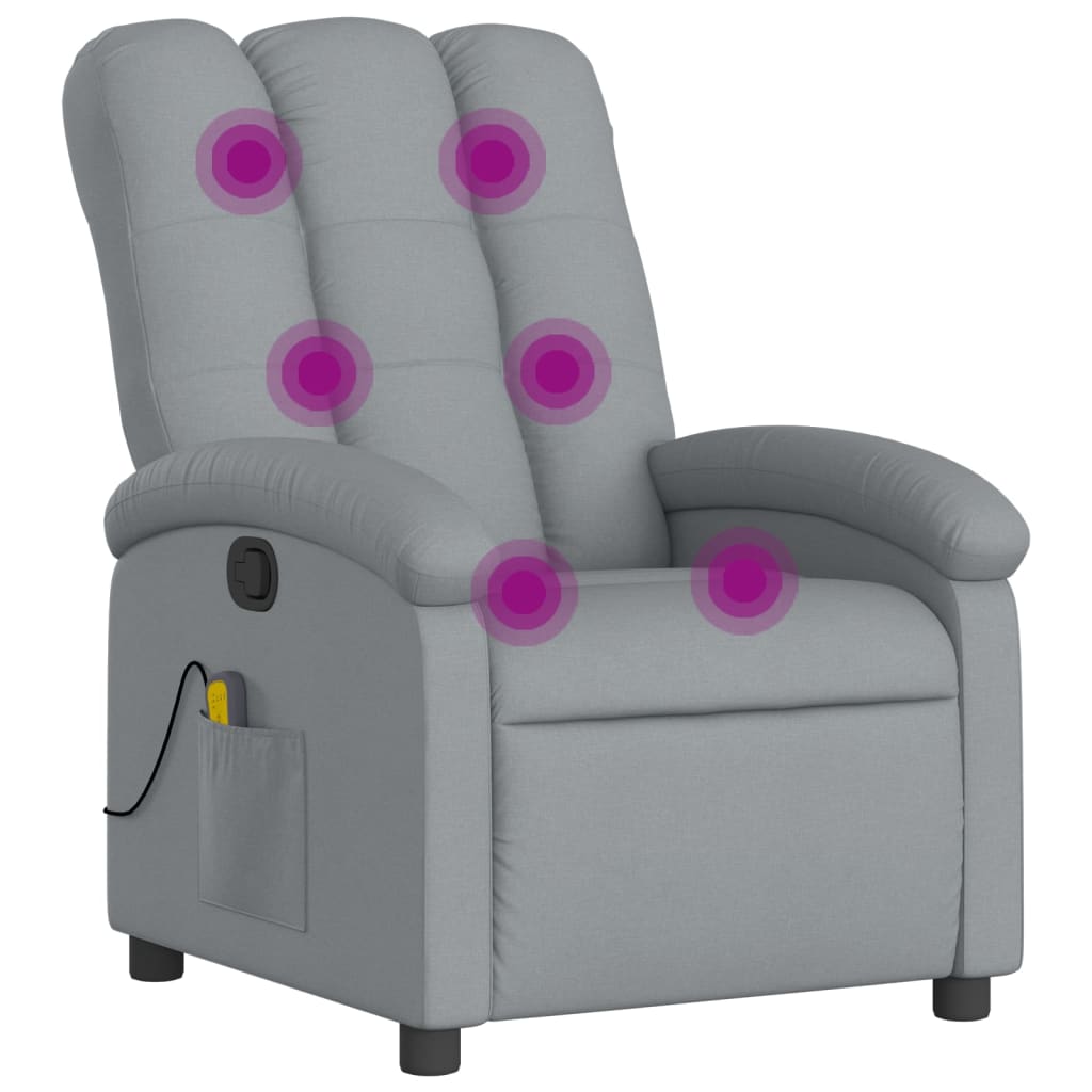 vidaXL Massagestoel met lichtgrijze stof