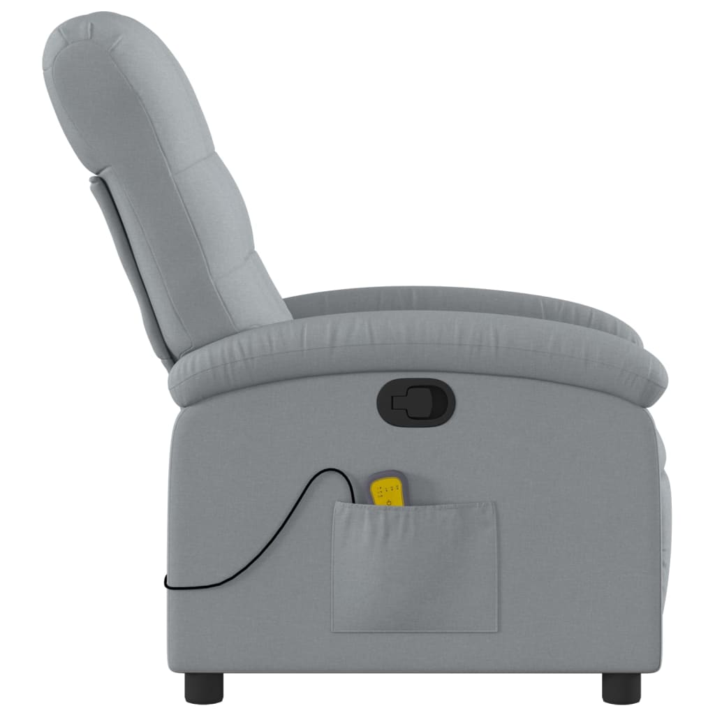 vidaXL Massagestoel met lichtgrijze stof