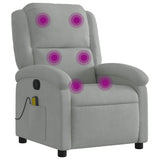 vidaXL Massagestoel lichtgrijs fluweel