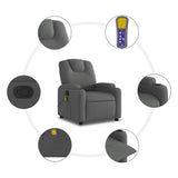 vidaXL Massagestoel in donkergrijze stof