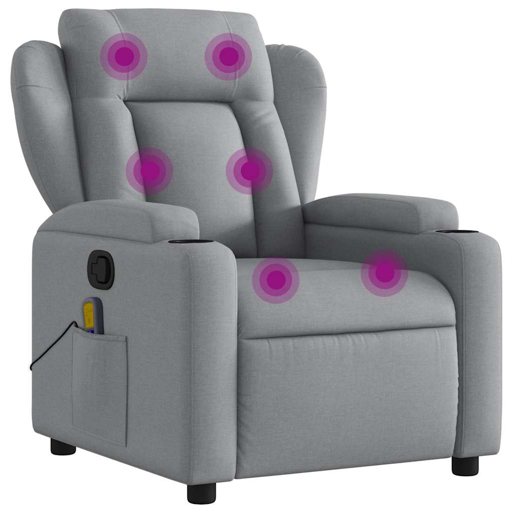 vidaXL Massagestoel met lichtgrijze stof