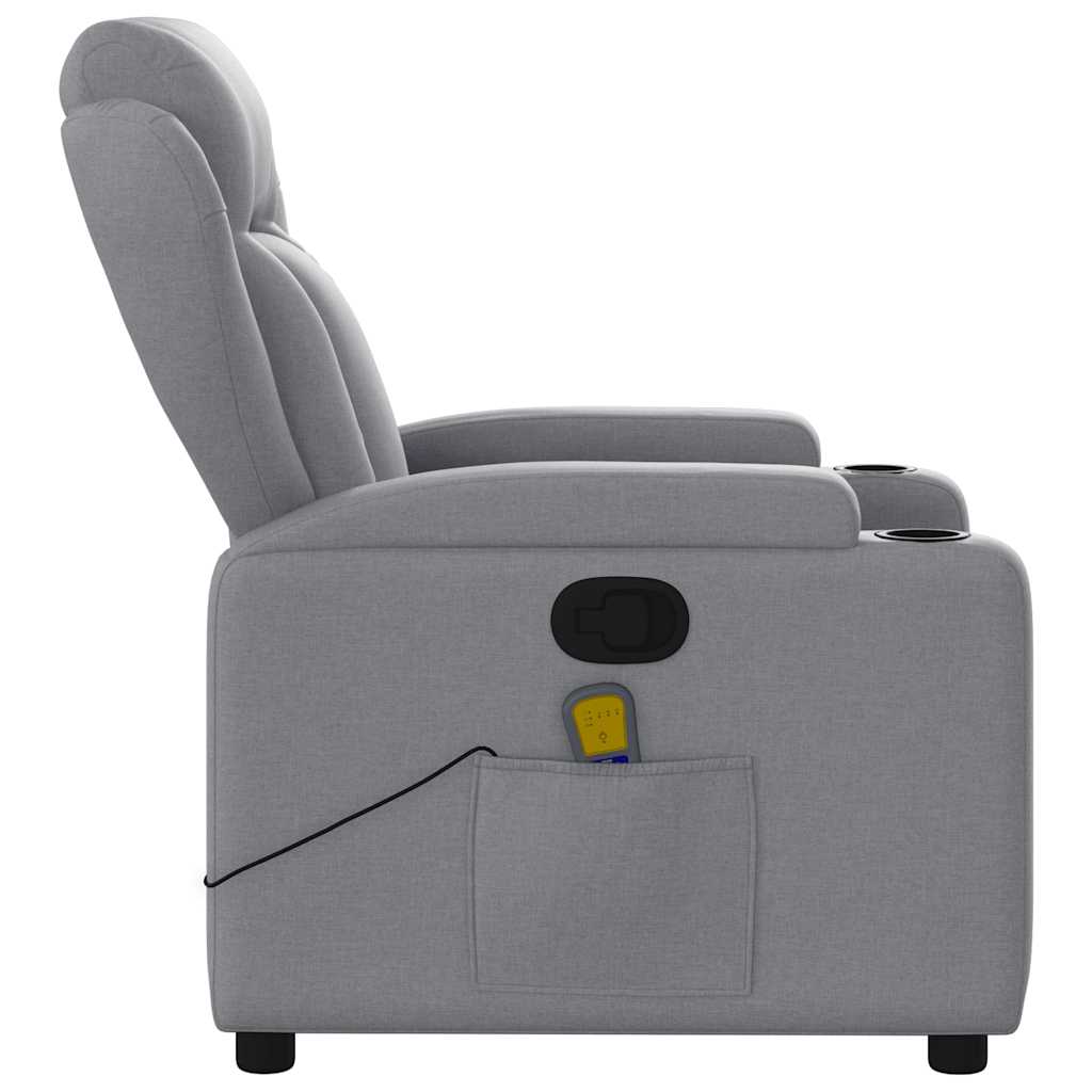 vidaXL Massagestoel met lichtgrijze stof