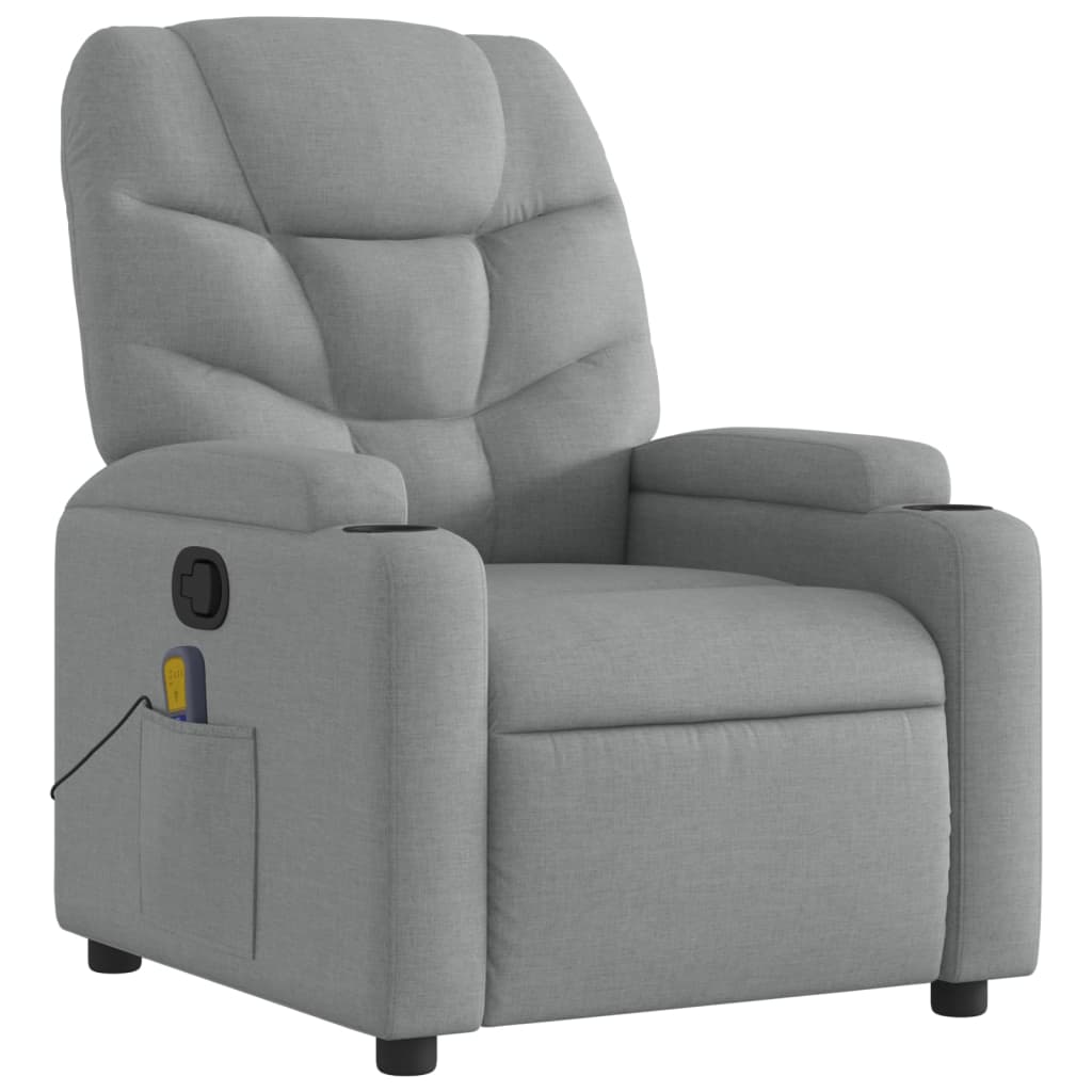 vidaXL Massagestoel met lichtgrijze stof