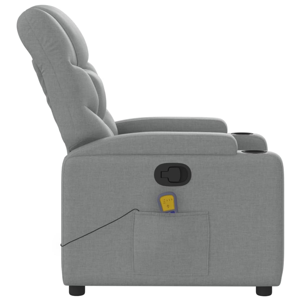 vidaXL Massagestoel met lichtgrijze stof